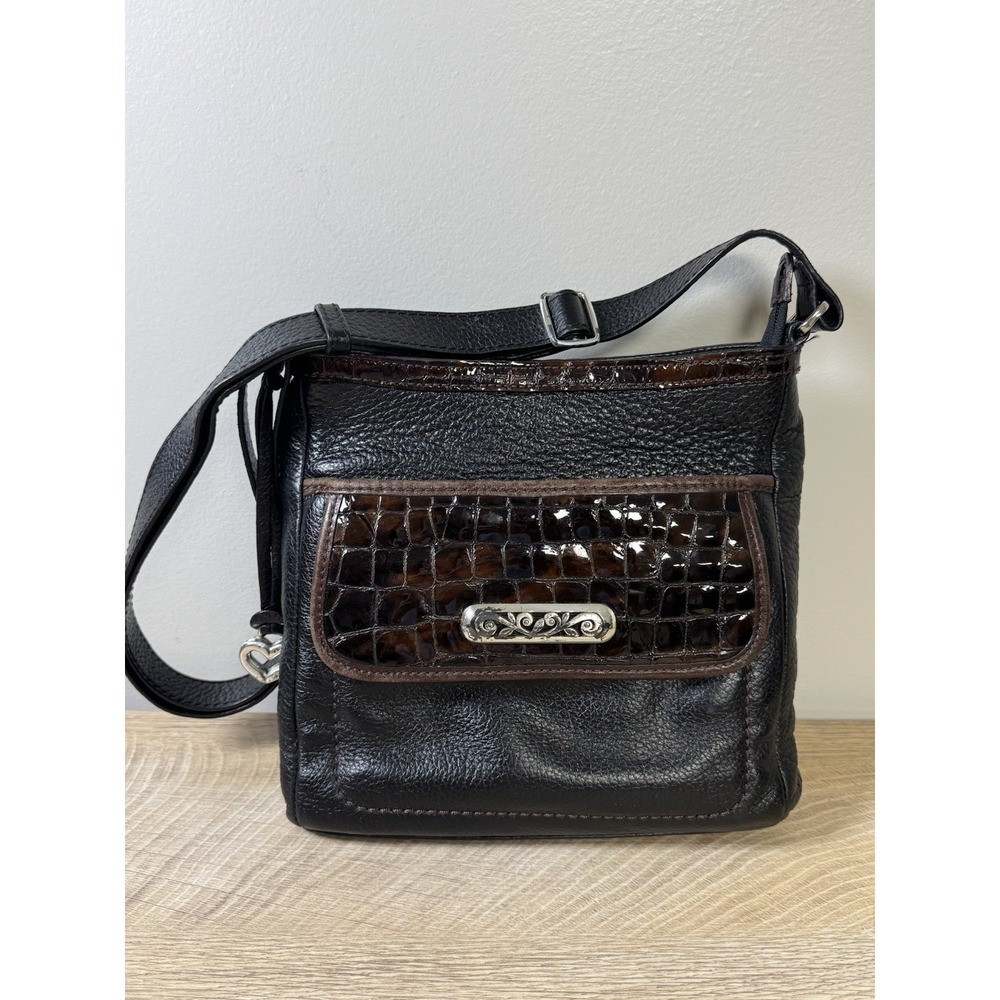 Brighton Eve Delight Genuine Pebbled Leather Shoulder/Crossbody Embossed Detail
